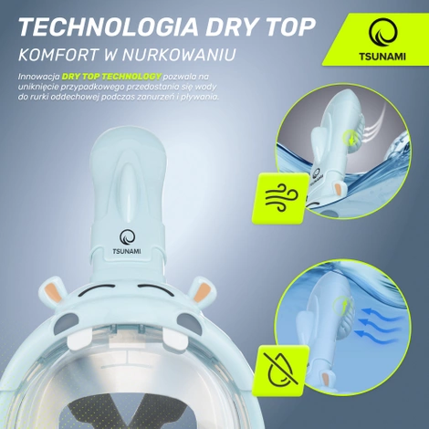 Maska do nurkowania dla dzieci TSUNAMI HIPPO