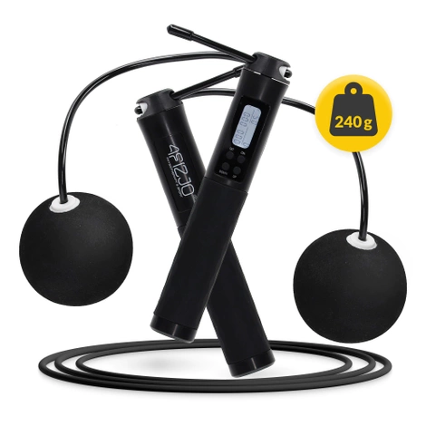 Skakanka z licznikiem i kulkami czarna