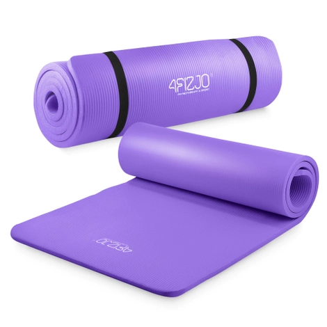 Mata do ćwiczeń fitness i jogi NBR 180 × 60 × 1 cm fioletowa