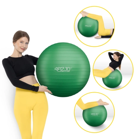 Piłka gimnastyczna dmuchana 65 cm zielona