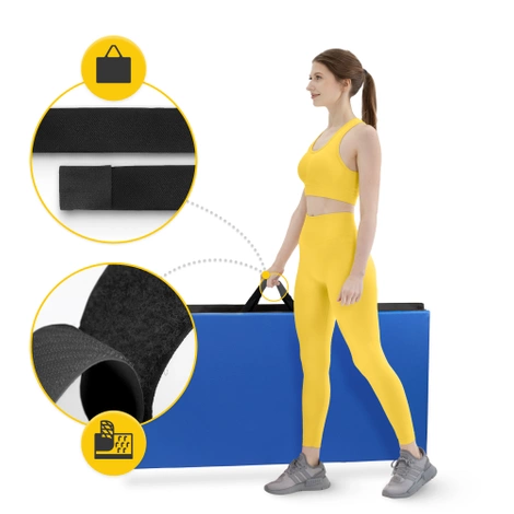 Materac gimnastyczny składany XL niebieski