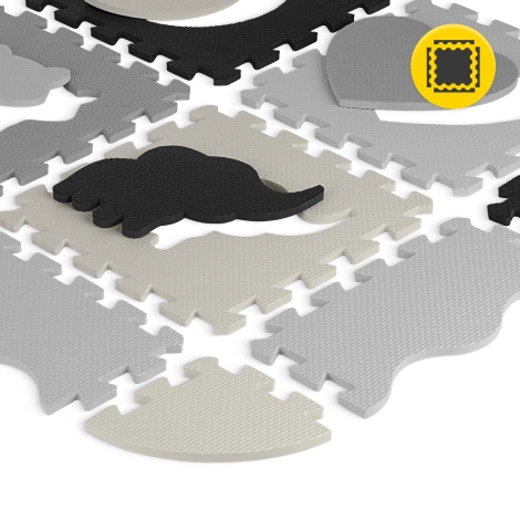 Mata edukacyjna dla dzieci puzzle 150 x 150 cm szara