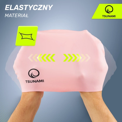 Czepek na basen unisex TSUNAMI różowy