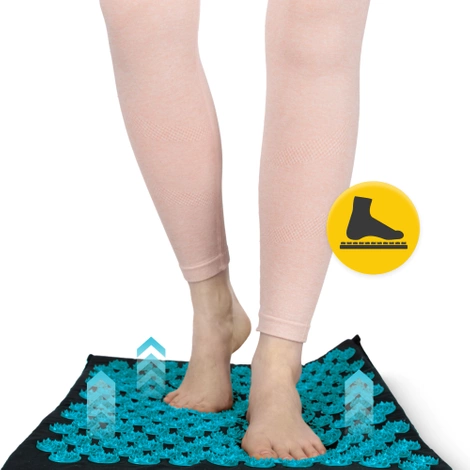 ECO Mata do akupresury z łuskami gryki i kokosem niebieska