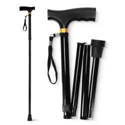 Składana laska z drewnianą rączką