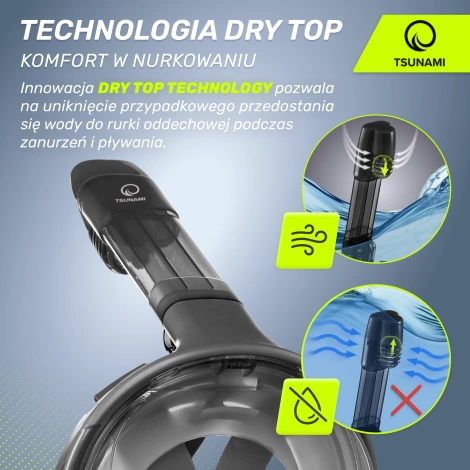 Maska do nurkowania pełnotwarzowa TSUNAMI S/M