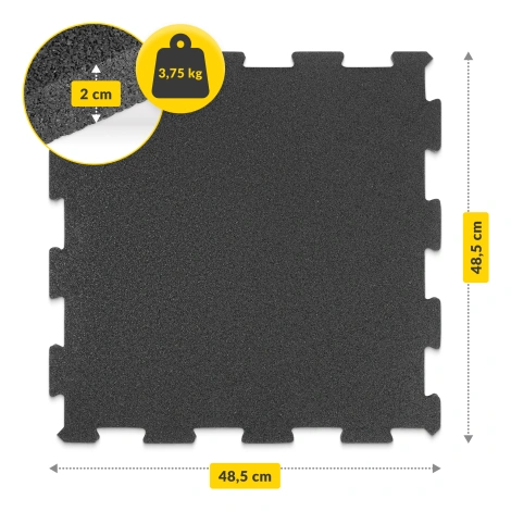 Mata ochronna gumowa na podłogę 4 szt. 48,5 x 48,5 x 2 cm