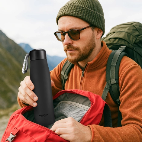 Butelka termiczna z paskiem 540 ml czarna