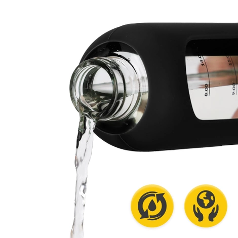 Butelka szklana na wodę 750 ml czarna