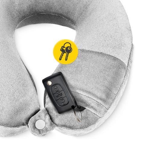 Poduszka podróżna rogal do spania szary