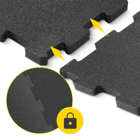 Mata ochronna gumowa na podłogę 4 szt. 48,5 x 48,5 x 1,5 cm