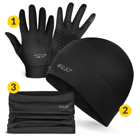 Zestaw termiczny unisex 3w1 - czapka + komin + rękawiczki S/M