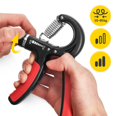 Ściskacz do rąk regulowany czerwony