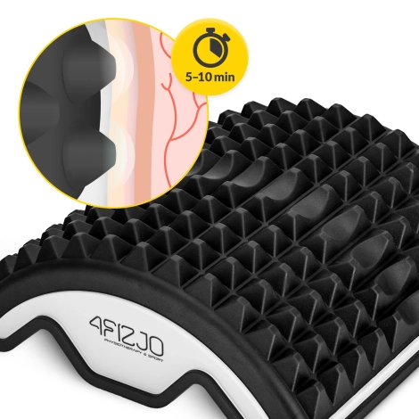 Przyrząd do rozciągania pleców czarno-szary