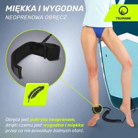 Linka bezpieczeństwa do deski SUP TSUNAMI czarna