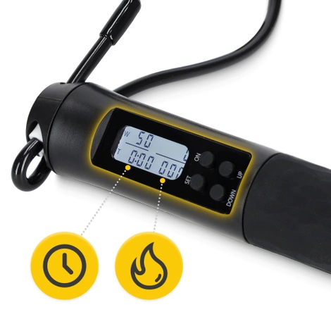 Skakanka z licznikiem i kulkami czarna