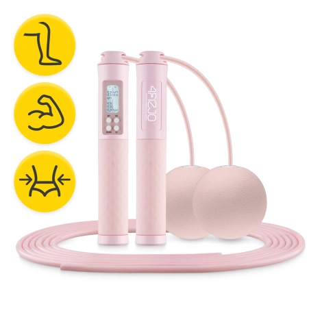 Skakanka z licznikiem i kulkami różowa