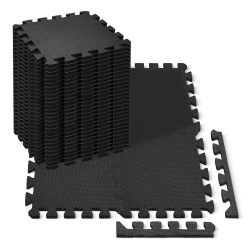Mata ochronna piankowa PUZZLE na podłogę 24 szt. 30 x 30 cm - czarna