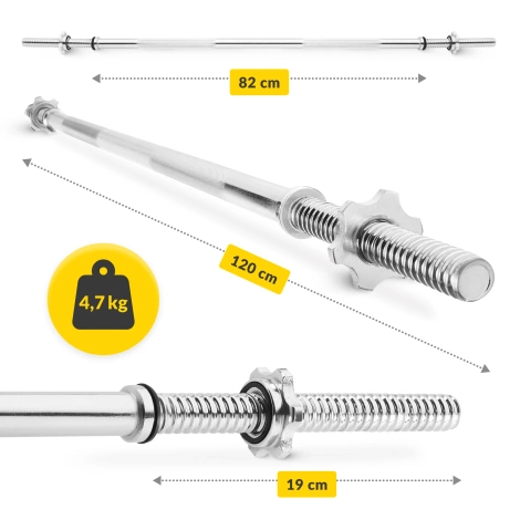 Zestaw 2 gryfów 120 cm - prosty i lekko łamany