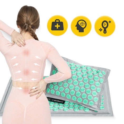 ECO Mata do akupresury z łuskami gryki i kokosem miętowa