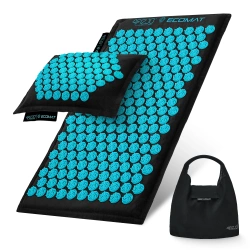 ECO Mata do akupresury z łuskami gryki i kokosem niebieska