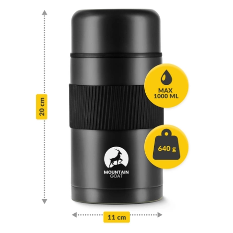 Termos obiadowy ze stali nierdzewnej 1 litr czarny