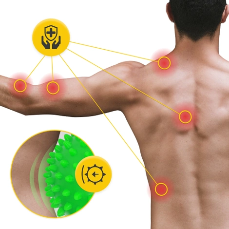 Podwójna piłka sensoryczna do masażu zielona