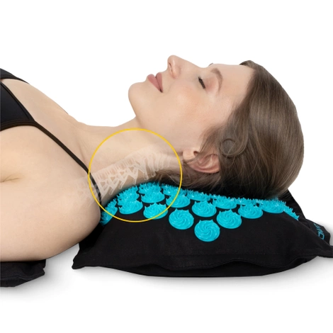 ECO Mata do akupresury z łuskami gryki i kokosem niebieska