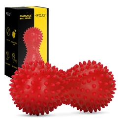 Podwójna piłka sensoryczna do masażu czerwona