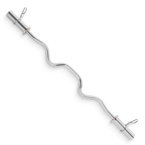 Gryf olimpijski mocno łamany 120 cm z łożyskami - 10 kg