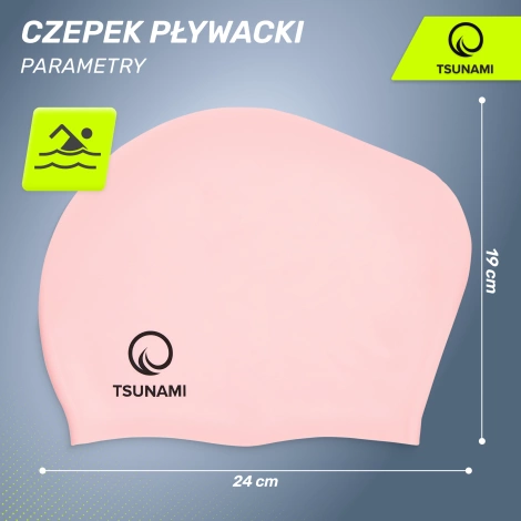 Czepek na basen unisex TSUNAMI różowy