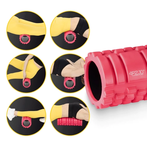 Wałek do masażu z wypustkami EVA 33 cm różowy