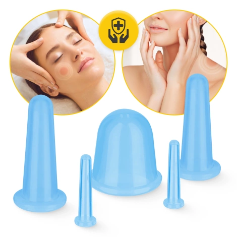 Silikonowe bańki chińskie 5 szt. FACE+ niebieskie