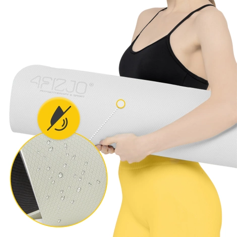 Mata do ćwiczeń i jogi antypoślizgowa TPE 0,6 cm szara