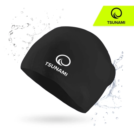 Czepek na basen unisex TSUNAMI czarny