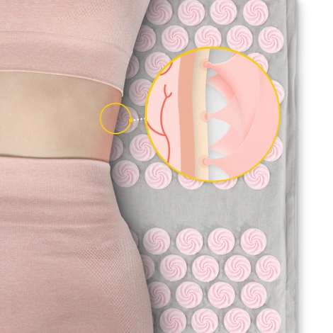 ECO Mata do akupresury z łuskami gryki i kokosem różowa