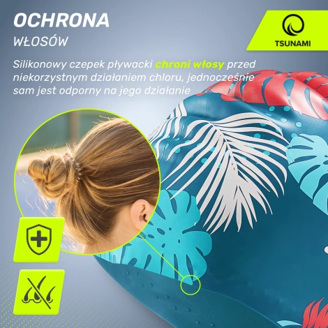 Czepek na basen damski TSUNAMI LEAFS