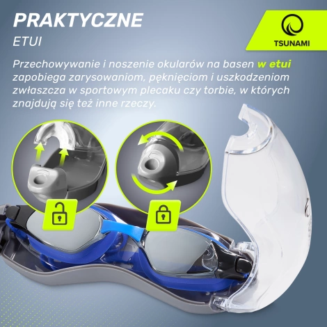 Okulary do pływania TSUNAMI niebieskie