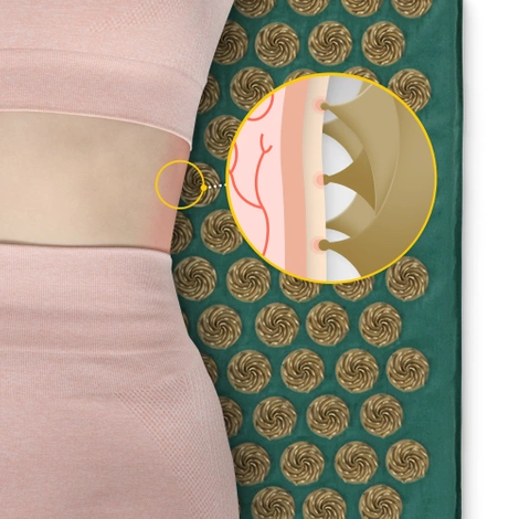 ECO Mata do akupresury z łuskami gryki i kokosem zielona