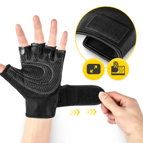 Rękawiczki treningowe z usztywnieniem nadgarstka S