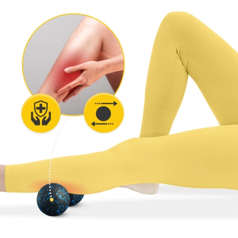 Wałek i piłki do rollowania i masażu EPP zestaw 3 szt. niebieski