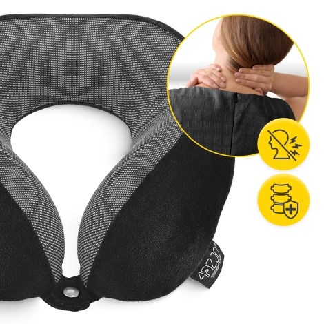 Poduszka podróżna rogal do spania czarna