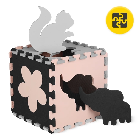 Mata edukacyjna dla dzieci puzzle 150 x 150 cm różowa