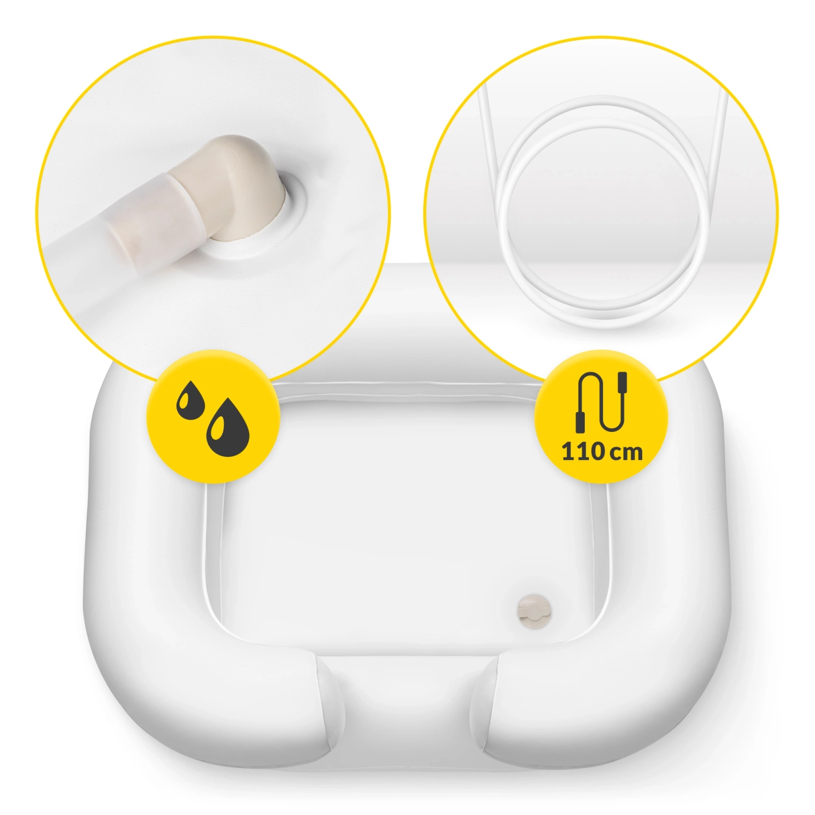 Nadmuchiwany basen do mycia głowy w łóżku