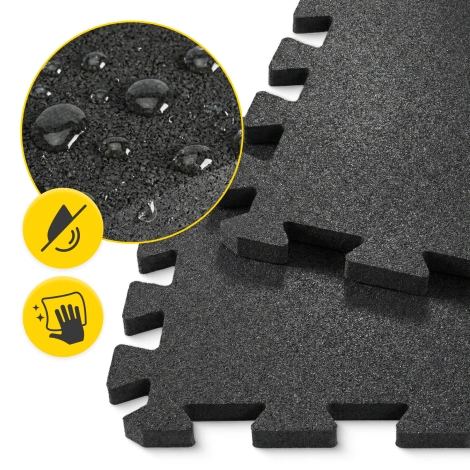 Mata ochronna gumowa na podłogę 4 szt. 48,5 x 48,5 x 2 cm