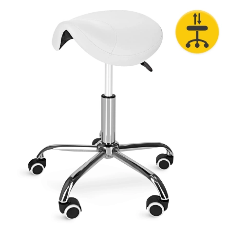 Taboret obrotowy siodło do masażu ERGO biały
