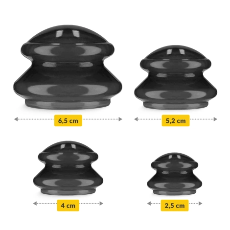 Silikonowe bańki chińskie 4 szt. MED+ czarne