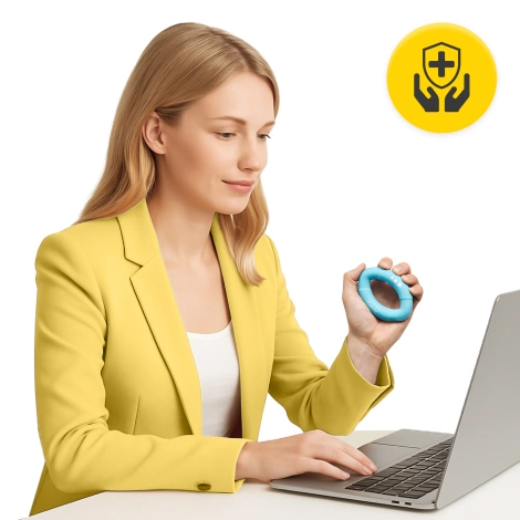 Silikonowy ściskacz do treningu dłoni niebieski