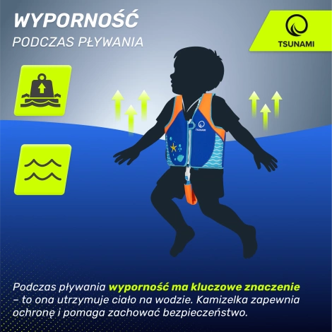 Kamizelka do pływania dla dzieci 3-6 lat TSUNAMI niebieska