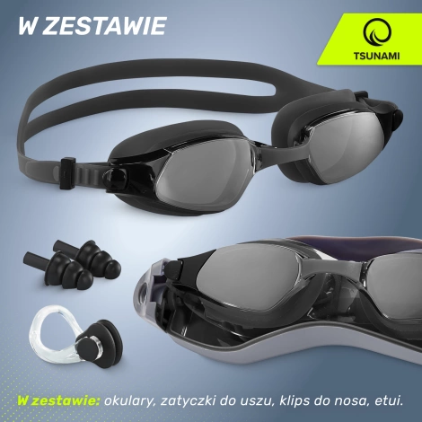 Okulary do pływania TSUNAMI czarne
